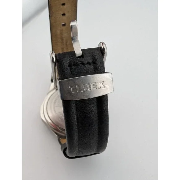 Timex I-Control Indiglo Tachymeter Watch Men 40mm Case Leather Band- New Battery